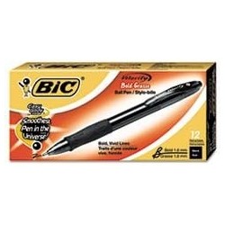 BIC Velocity Druckkugelschreiber, schwarze Tinte, fett, Dutzend