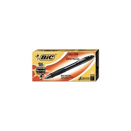 BIC Velocity Druckkugelschreiber, schwarze Tinte, fett, Dutzend