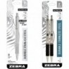 Zebra Pen F-402 Druckkugelschreiber, Edelstahlgehäuse, feine Spitze, 0,7 mm, schwarze Tinte, 2er-Pack & 01 Druckkugelschreiber aus Edelstahl, feine Spitze, 0,7 mm, silbernes Gehäuse, schwarze Tinte