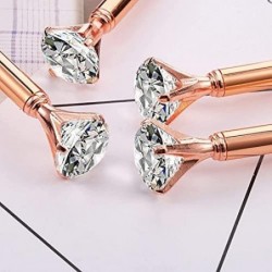 Qiozlen, 12 Stück Diamantstifte mit großem Kristall-Bling-Metall-Kugelschreiber, für Mädchen und Frauen, Schul- und Bürobedarf, schwarze Tinte (6 Farben)