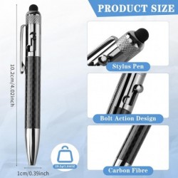 Kugelschreiber, Mini-Stylus-Stift, multifunktionaler Kohlefaser-Stift mit auswechselbarer schwarzer und blauer Tinte, EDC-Stifte von Bolt Action für Büro, Arbeiten, Schreiben, Geschenke, nur 10,2 cm