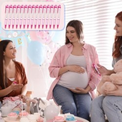 48 Stück rosa Babyparty-Kugelschreiber „It's a Girl“, einziehbarer Gelschreiber, Babyparty-Stifte für Mädchen, schwarze Tinte, Gelschreiber mit weichem Griff für Babyparty-Partygeschenke