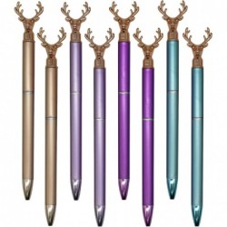 Maydahui Kugelschreiber in Hirschkopfform, einzigartige Weihnachtsstifte, süßer Tierstift, schwarzes Gel-Tinten-Design für Weihnachten, Party, Schule, 24 Stück