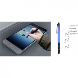 7er-Pack mehrfarbige Stifte mit Stylus-Spitze, 2-in-1-Stylus-Stifte für Touchscreen und Wring-Stifte, 3-Farben-Tinte, 0,7 mm feine Spitze, niedliche Kugelschreiber für digitale Geräte und flüssiges Schreiben