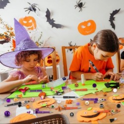 12er-Set Halloween-Bastelstifte, Herbst-Perlenstifte, Kugelschreiber, DIY-Stiftebausatz mit Holzperlen-Anhängern, Karabinerverschlüssen für Halloween, Studenten, Teenager, Schule, Bürobedarf