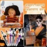 12er-Set Halloween-Bastelstifte, Herbst-Perlenstifte, Kugelschreiber, DIY-Stiftebausatz mit Holzperlen-Anhängern, Karabinerverschlüssen für Halloween, Studenten, Teenager, Schule, Bürobedarf