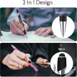 Bnesi Personalisierte Stifte mit Stylus, Individuelle Stifte, 10 Stück, Schwarz/Blaue Tinte, KOSTENLOSE PERSONALISIERUNG, Individuelle Stifte mit Aufdruck von Name, Logo oder Nachricht