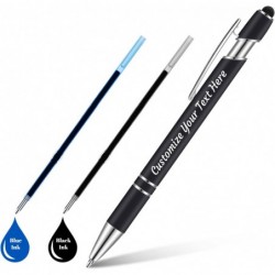 Bnesi Personalisierte Stifte mit Stylus, Individuelle Stifte, 10 Stück, Schwarz/Blaue Tinte, KOSTENLOSE PERSONALISIERUNG, Individuelle Stifte mit Aufdruck von Name, Logo oder Nachricht