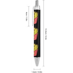 Kugelschreiber mit Aufschrift „Pommes Frites“, einziehbarer Gelstift, 0,5 mm feine Spitze, schwarze Tinte für Bürobedarf