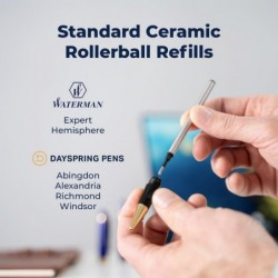 Standard-Keramik-Rollerball mit schwarzer Tinte | Dayspring Pens-Mine für Rollerball-Stifte | Passt in Waterman-Rollerball-Stifte