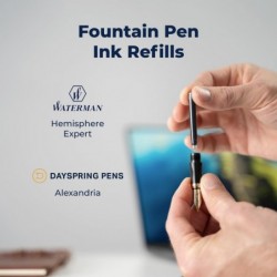 Dayspring Pens | Universelle Tintennachfüllpatronen für Füllfederhalter – 4er-Pack, Schwarz