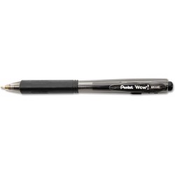 Pentel BK440ASWUS WOW! Druckkugelschreiber, 1 mm, schwarzer Schaft, schwarze Tinte, 36/Packung