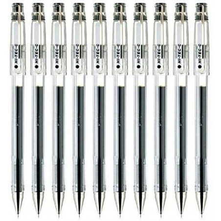 Pilot Hi-Tec-C 04 Gel-Tintenstift, ultrafeine Spitze 0,4 mm, schwarze Tinte, Vorteilsset mit 10 Stück