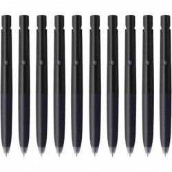 Druckkugelschreiber Bren Zebra Blen, feine Spitze, 0,5 mm, schwarzer Schaft, schwarze Tinte, BAS88-BK, 10er-Set mit Kanji LOVE-Aufkleber, 9,3 x 1,5 x 1,8 cm