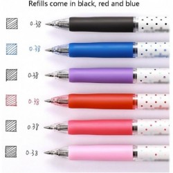 Punktstifte, einziehbarer Gel-Tintenstift, 3 Nachfüllfarben, 0,38 mm, feine Spitze, schnelltrocknend, zum Tagebuchschreiben, Zeichnen, Kritzeln und Notieren, schwarzer Stift (Farbe: Lila)