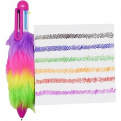 Maydahui 6-in-1-Kugelschreiber, mehrfarbig, flauschig, mit Druckknopf, 6 Farben, Shuttle-Regenbogenplüsch, 0,5 mm, Pom-Pom-Stifte für Schüler, Lehrer, Büro, Schulbedarf, Karnevalsparty-Geschenke, 20 Stück