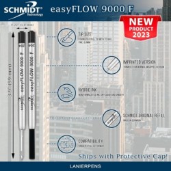 Bedruckte Schmidt easyFLOW9000 Kugelschreibermine - schwarze Tinte, feine Spitze 0,8 mm - 6er-Pack