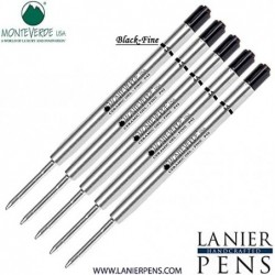 Lanier Kombipack – 5er-Pack – Monteverde® Capless Ceramic Gel™ P42-Tintenmine, kompatibel mit den meisten Kugelschreibern im Parker®-Stil – Schwarz (feine Spitze 0,6 mm)