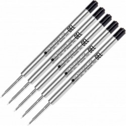 Lanier Kombipack – 5er-Pack – Monteverde® Capless Ceramic Gel™ P41-Tintenmine, kompatibel mit den meisten Kugelschreibern im Parker®-Stil – Schwarz (extrafein 0,5 mm)