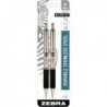 Zebra Pen F-402 Druckkugelschreiber, Edelstahlschaft, feine Spitze, 0,7 mm, schwarze Tinte, 2er-Pack & G-402 Druckgelstift, Edelstahlschaft, feine Spitze, 0,5 mm, schwarze Tinte, 2er-Pack