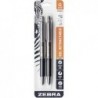 Zebra Pen F-402 Druckkugelschreiber, Edelstahlschaft, feine Spitze, 0,7 mm, schwarze Tinte, 2er-Pack & G-402 Druckgelstift, Edelstahlschaft, feine Spitze, 0,5 mm, schwarze Tinte, 2er-Pack