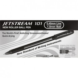 Uni Jetstream SX-101 Kugelschreiber, Super-Tinte, schnelltrocknend, 1,0 mm Spitze, schwarz [12 Stück], Ref. 9008050