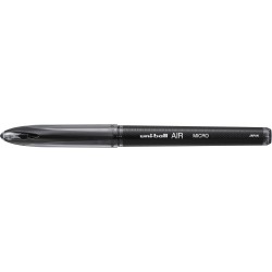 uni-ball UB-188-M Micro Air Tintenroller. Hochwertige 0,5-mm-Feder für superweiche Handschrift. Schreibt wie ein Füllfederhalter. Farb- und wasserfeste flüssige Uni Super-Tinte. Schachtel mit 12 schwarzen Kugelschreibern