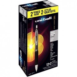 Uniball Signo 207, Gelstifte mit mittlerer Spitze, 14er-Pack schwarze Stifte, Stifte mit feiner Spitze, sanftes Schreiben, Stifte in Großpackungen für Bürobedarf, Probieren Sie Uniball-Gelstifte, Kugelschreiber und Tintenstifte