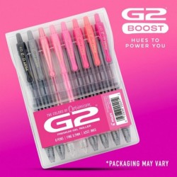 Pilot, G2 Premium Gel-Tintenroller, G2 Boost Pink Pack, The Colors of Optimism, 8er-Pack Beutel, Feine Spitze 0,7 mm, Sortiert