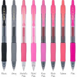 Pilot, G2 Premium Gel-Tintenroller, G2 Boost Pink Pack, The Colors of Optimism, 8er-Pack Beutel, Feine Spitze 0,7 mm, Sortiert