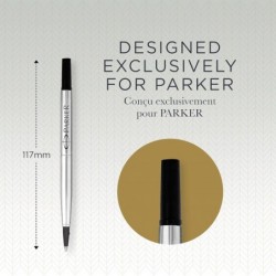 Parker Tintenrollerminen | Mittlere Spitze | Schwarze QUINK-Tinte | 12 Stück