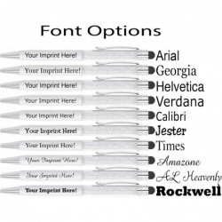 ExpressPen™ - Personalisierte Kristallkugelschreiber mit Stylus - Kugelschreiber mit Metalledelsteinen - Individuell bedruckte Kugelschreiber mit schwarzem Namen und metallischer Tinte - Mit aufgedruckter Nachricht | Ideal für Sie | 12 Stück/Packung (Weiß)