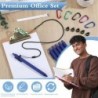 Harloon 30 Sets Leine Stift Silikon Lanyard 24'' Feder Karabinerhaken Sicherheitshalsband Stift mit Minen für Notebook (Dunkelblau)