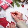 48 Stück Zuckerstangen-Stifte, Weihnachtsstifte mit schwarzer Tinte für Weihnachten, Feiertage, Neujahr, Heimdekoration, Partygeschenk (rot)