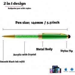 Personalisierte Stifte, individuell gravierter Kugelschreiber mit Stylus-Spitze, einziehbarer schwarzer Tintenstift für Geschäftsschreiben, Abschlussarbeiten, Tagebuchschreiben, Unterschriften, 12 Stück/Packung