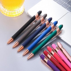 Kugelschreiber, Stift mit Stylus-Spitzen, 1,0 mm schwarze Tinte, Metallstift, Stylus-Stifte für Touchscreens, 2-in-1-Stylus-Kugelschreiber (Stifte in 24 Farben und 24 Minen)