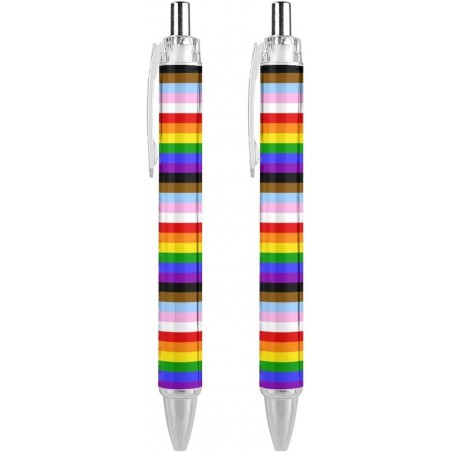 Kugelschreiber mit amerikanischer Flagge, LGBT-Transgender, einziehbarer Gelstift, 0,5 mm feine Spitze, schwarze Tinte für Bürobedarf