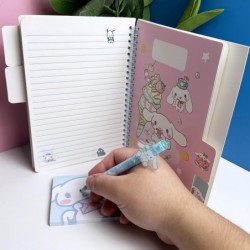 Kawaii-Schreibwarenset mit weißem Hund, inkl. Notizbuch, 5 Gelschreibern, Stiftetui und Haftnotizen, Planer-Stiftetasche mit Notizblock mit Kugelschreiber und schwarzer Tinte, Münztasche, Bürobedarf, Schreibwaren-Organizer