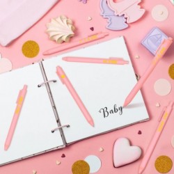 Nuanchu 50 Stück Babyparty-Stifte für Gäste mit der Aufschrift „It's a Boy or Girl“, einziehbare Babyparty-Geschenke, Babyparty-Dekorationen, Schreibwaren für Büro, Schule, Lehrer und Schüler (Rosa, Mädchenstil)