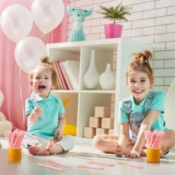 Nuanchu 50 Stück Babyparty-Stifte für Gäste mit der Aufschrift „It's a Boy or Girl“, einziehbare Babyparty-Geschenke, Babyparty-Dekorationen, Schreibwaren für Büro, Schule, Lehrer und Schüler (Rosa, Mädchenstil)