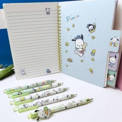 Kawaii Pocha Dog-Schreibwarenset, inkl. Notizbuch und 5 Gelschreibern, Stiftetui und Haftnotizen, Planer-Stiftetasche mit Notizblock mit Kugelschreiber und schwarzer Tinte, Münztasche, Bürobedarf, Schreibwaren-Organizer