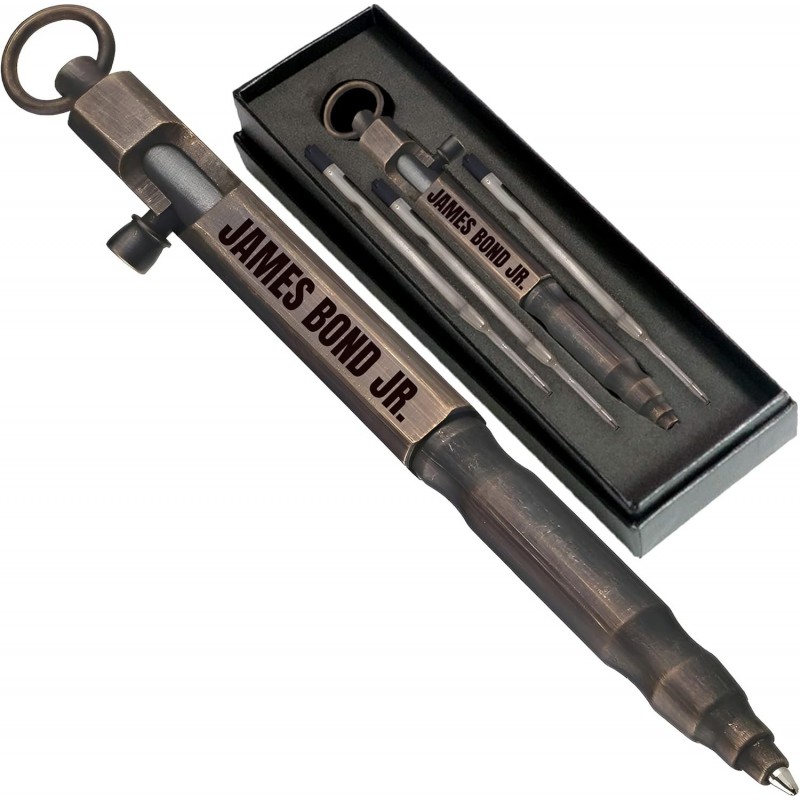 Individueller Bolt Action-Stift, kostenlose Gravur, individueller EDC-Taschenstift aus Metall mit 3 Minen, gravierbar zur Personalisierung, Bürodekor, Stiftgeschenk für Waffenliebhaber (Bronze)