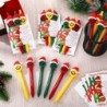 ReliThick Weihnachts-Kugelschreiber mit Weihnachtswunschkarten, Geschenke zum Jahresende für Schüler und Lehrer, Lächelndes Gesicht mit Kappe, Stift, Mitarbeiter-Anerkennungsgeschenk, Partygeschenk, Schul- und Bürogeschenk, 30 Sets