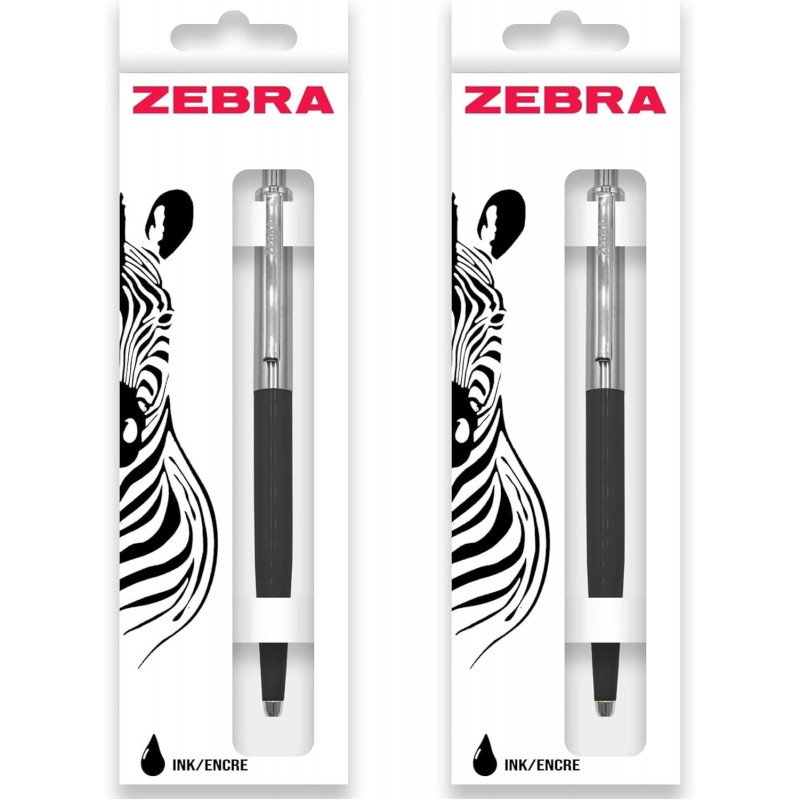 Zebra Pen 901 Druckkugelschreiber – schwarze Tinte – feine 1,0-mm-Feder – 2er-Pack (schwarz), 1 Stück (2er-Pack)