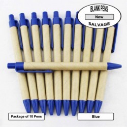 ezpencils - Blanko-Stifte in Großpackungen – Kartongehäuse – Stifte mit schwarzer Tinte – Salvage-Stifte – Blauer Clip, Spitze und Kappe – 10 Stück