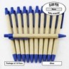 ezpencils - Blanko-Stifte in Großpackungen – Kartongehäuse – Stifte mit schwarzer Tinte – Salvage-Stifte – Blauer Clip, Spitze und Kappe – 10 Stück