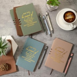 Ireer 5 Sets Dankeschön-Geschenk-Notizbücher, inspirierende Notizbücher, A6, Leder-Tagebuch, Großpackung mit Stiften, Dankeschön-Team-Geschenke für Weihnachten, Mitarbeiter, Kollegen, Krankenschwestern, Studenten, Lehrer (Morandi-Farbe)