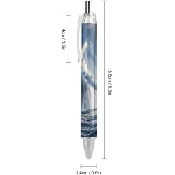 Kugelschreiber mit Buckelwal, Meerestier, schwarzer Tinte, Kugelschreiber, einziehbarer Journalstift, Arbeitsstift, Bürostifte für Männer und Frauen, 2 Stück
