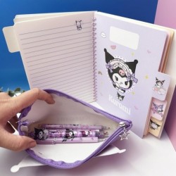 Kawaii Kumi-Schreibwarenset, inkl. Notizbuch und 5 Gelschreibern, Stiftetui und Haftnotizen, Planer-Stiftetasche mit Kugelschreiber und Notizblock mit schwarzer Tinte, Münztasche, Bürobedarf, Schreibwaren-Organizer, Geschenk