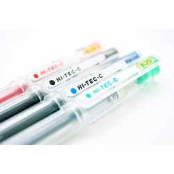 Pilot Hi-Tec-C 04 Gel-Tintenstift, ultrafeine Spitze 0,4 mm, schwarze Tinte, 5er-Pack, Haftnotizen-Vorteilsset